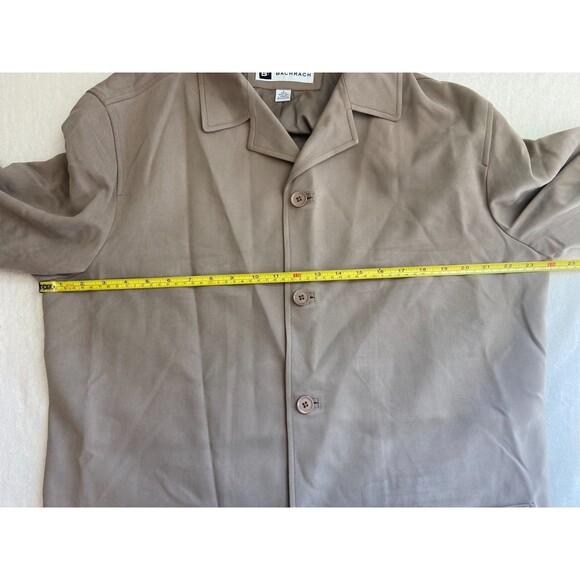 Vintage Bachrach 100% Silk Utility Chore Coat Jacket Men's XL Brown Tan *Flaws* - Picture 7 of 13